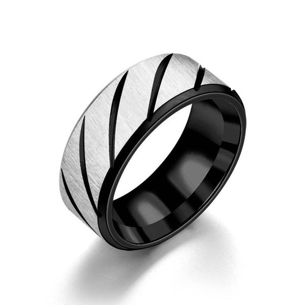 Fashion Gold Wave Pattern Wedding Infinity Ring Titanium Steel Couple Rings Men and Women Engagement Jewelry Gifts - Dragon Treasures
