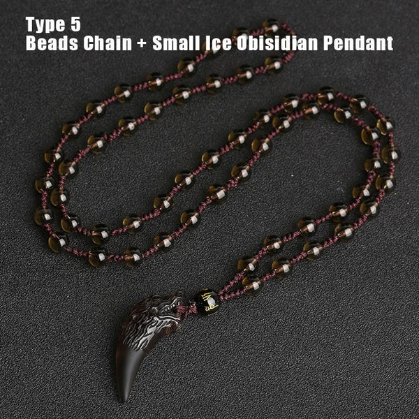 Obsidian Werewolf Tooth Necklace - Monster Treasures