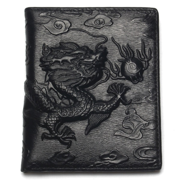 Chinese Dragon Leather Wallet - Dragon Treasures