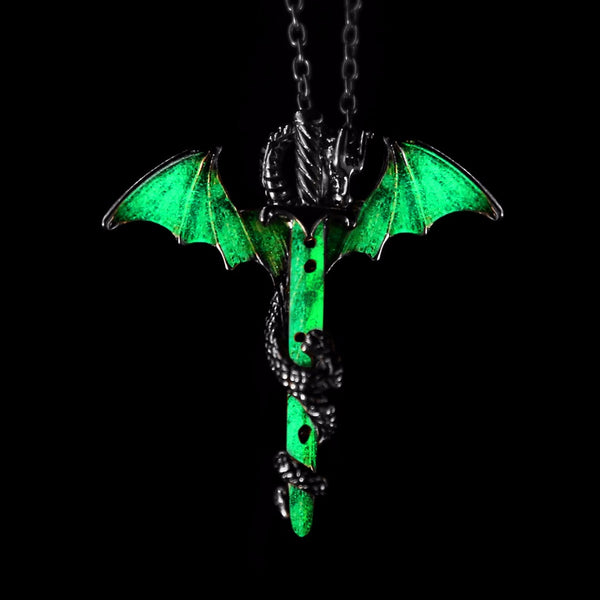 Luminous Dragon Sword Necklace (Glow In The Dark) - Dragon Treasures