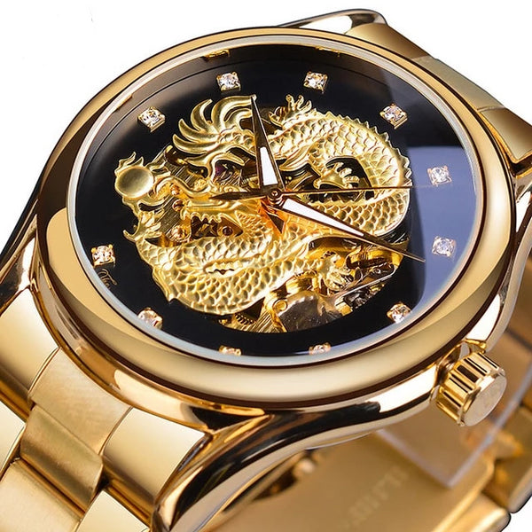 Classic Dragon Watch (Silver or Gold Dragon) - Dragon Treasures